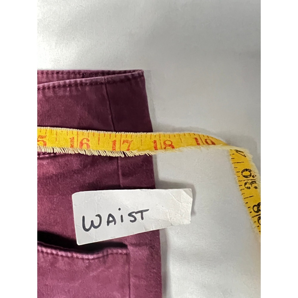 LOFT Outlet Womens Skinny Ankle Pants Burgundy Front‎ Seam Stretch Size 12 - Picture 7 of 10